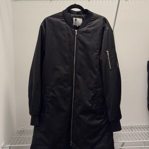 Jack & Jones Core Long Black Bomber Jacket